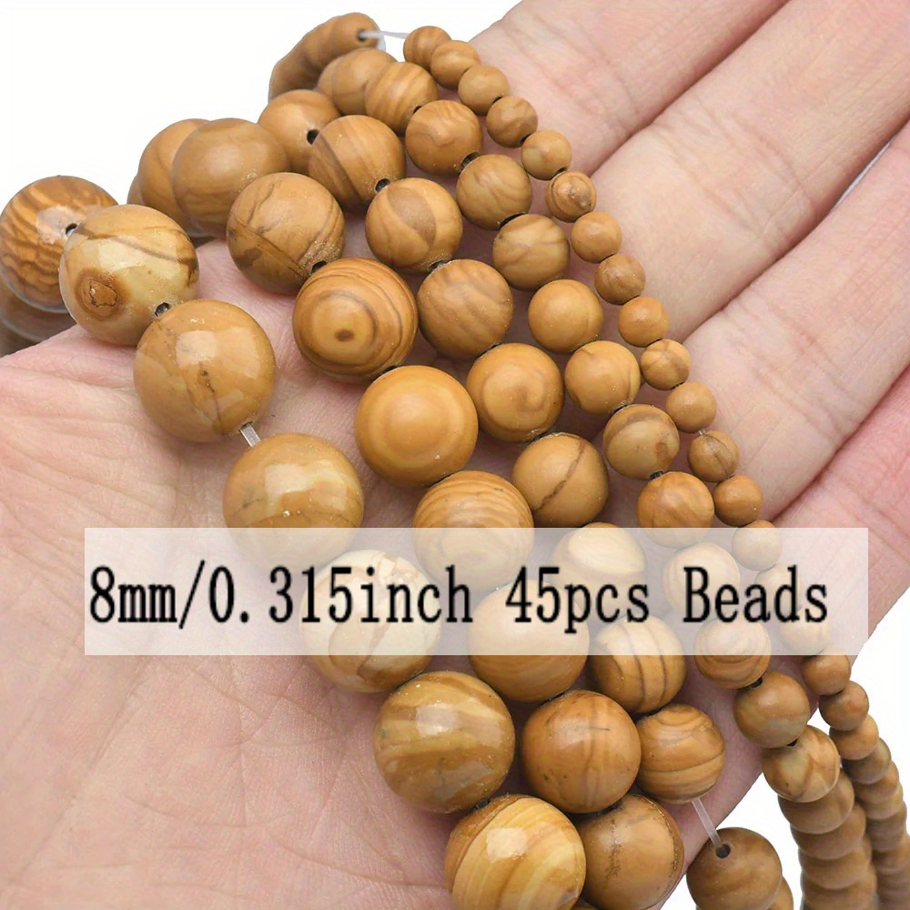 Natural Yellow Line Stone Beads for Jewelry Making